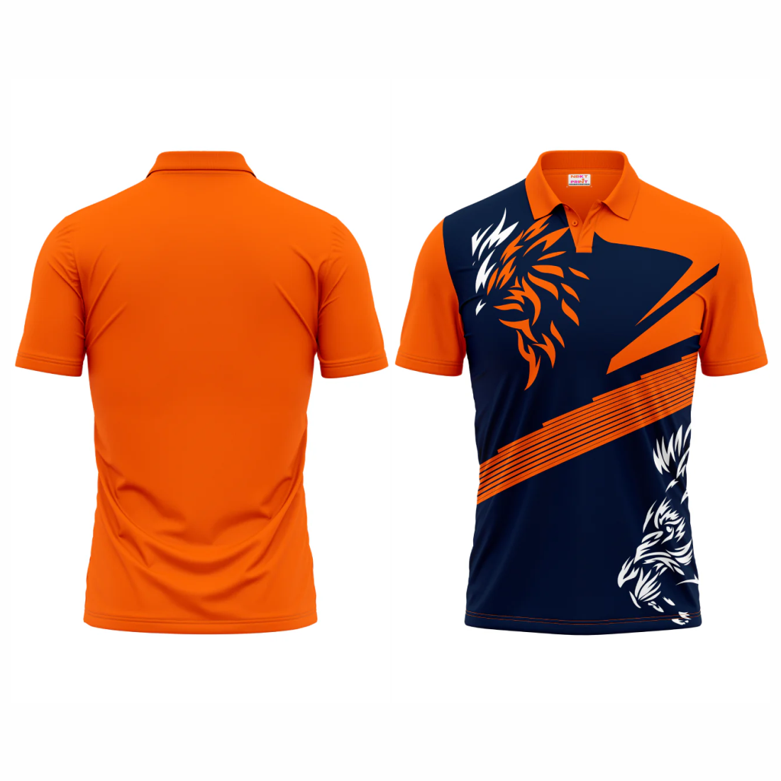 Polo Neck Printed Jersey Orange NP5000030