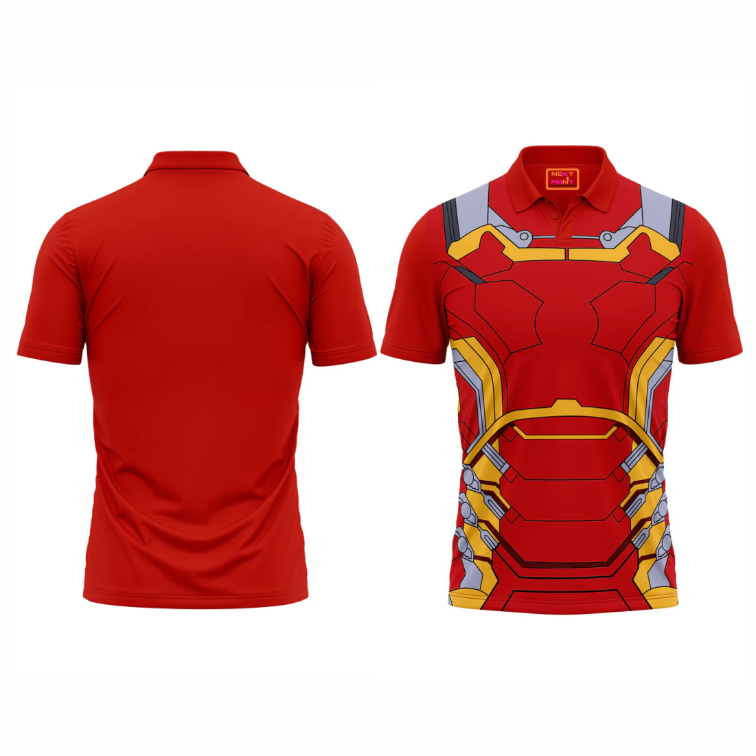 Red Polo Neck Half Sleeve T Shirt Nextprint NP50000853