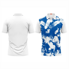 Next Print Customized Polo Neck White Jersey NPTS53