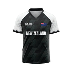 Next Print ICC Champions Trophy 2025 New Zealand Black Jersey T-shirt.