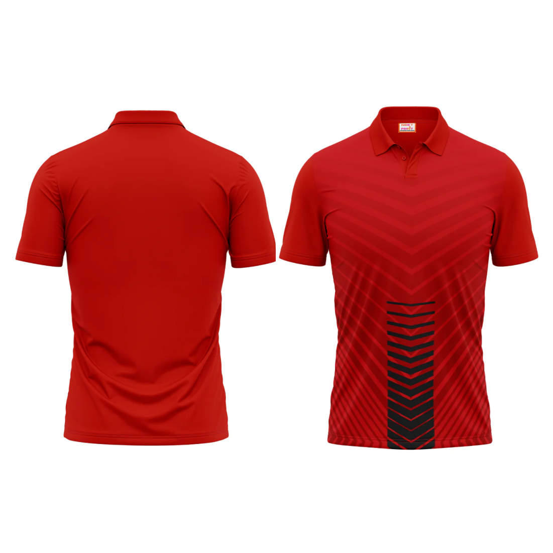 Polo Neck Printed Jersey Red NP0013