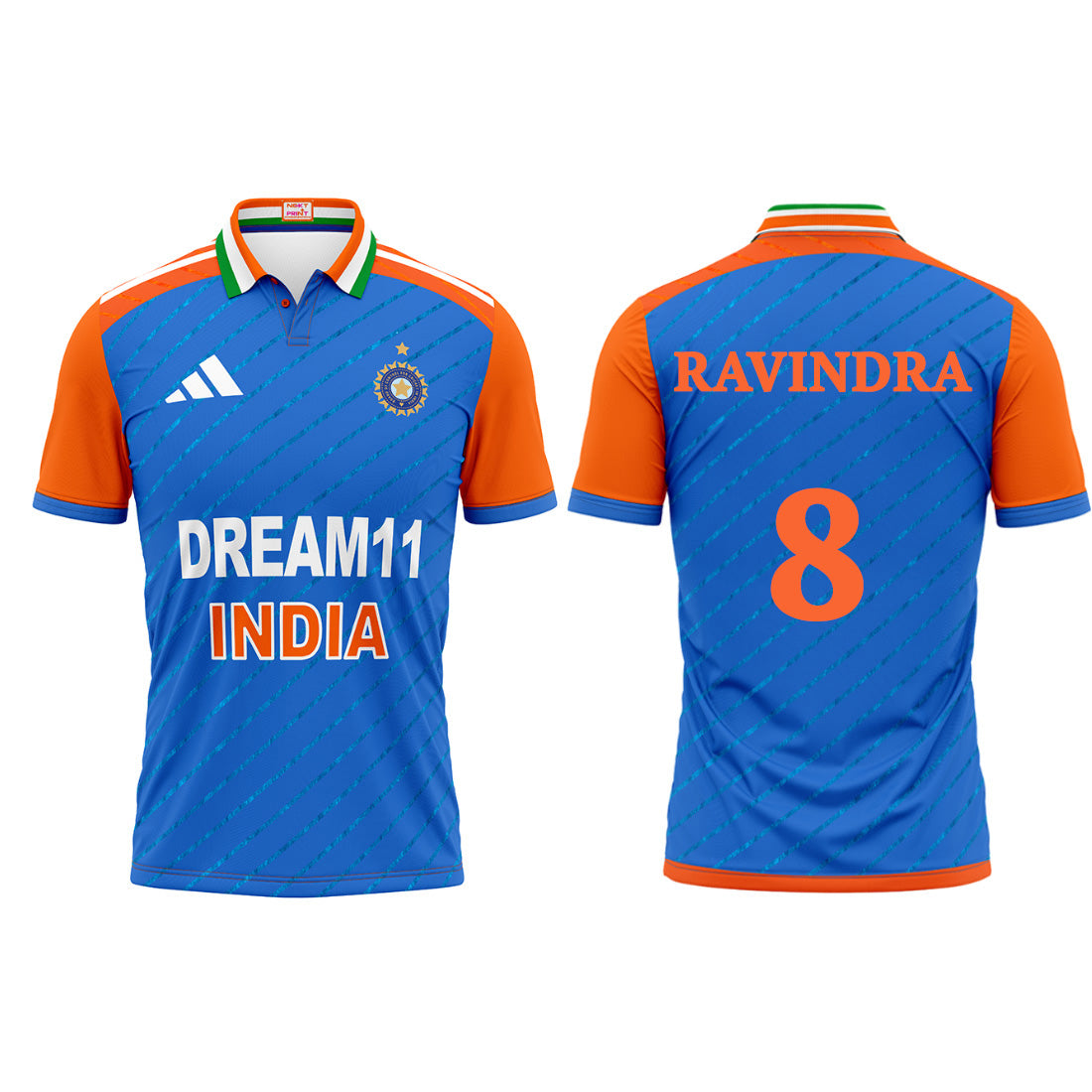 Next Print India Cricket Ravindra Jersey 2024