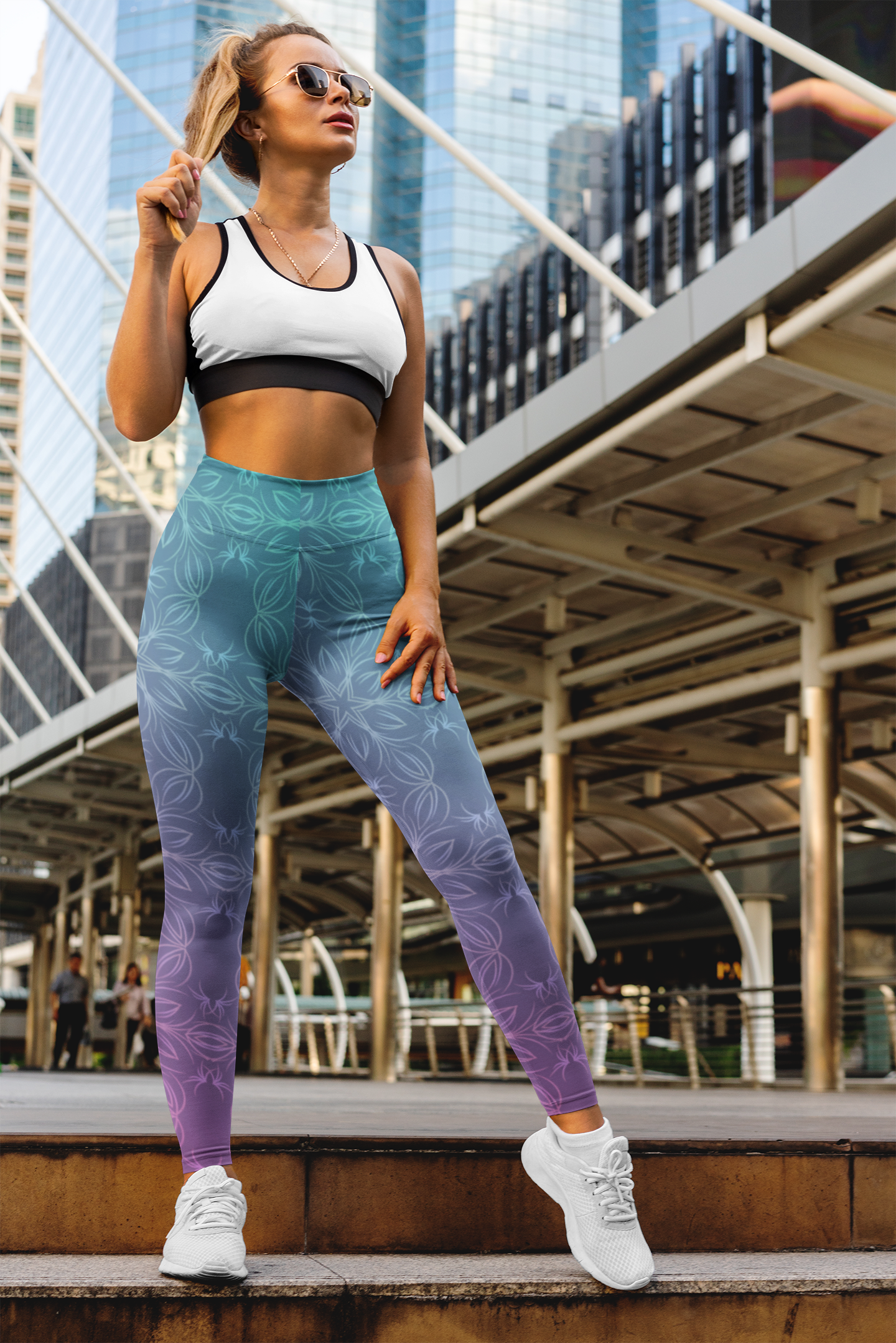 Printed Yoga Pants For Women Gym High Waist With Pockets Abdominal