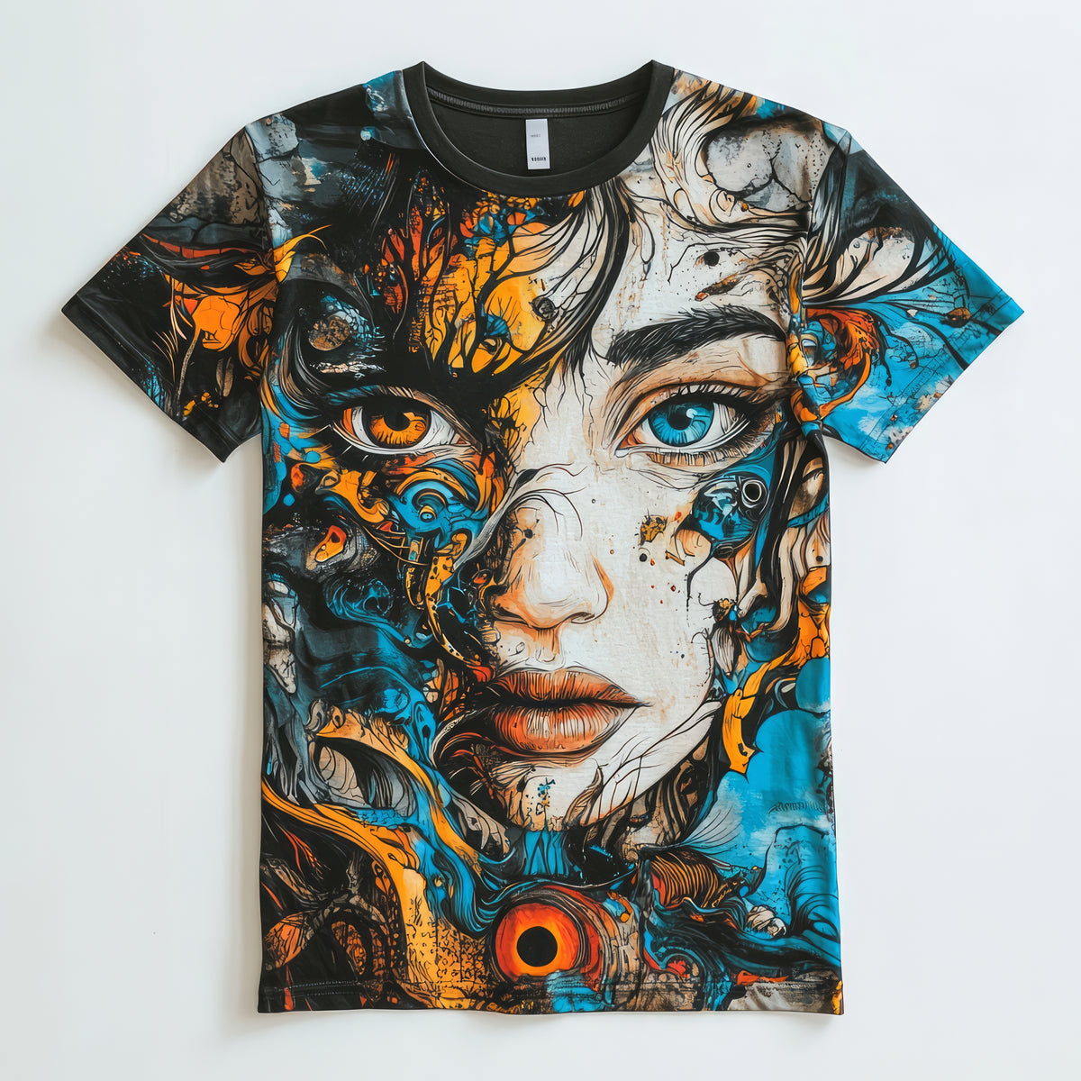 Next Print Featuring-Vibrant-Artistic-Face-T-Shirt.