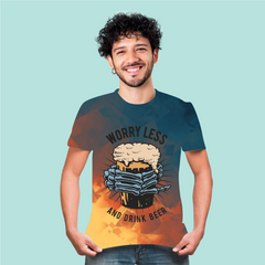 WORRY LESS DRINK BEER PRINTED T-SHIRTS