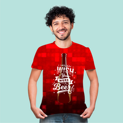 WHISH YOU WERE BEER  PRINTED T-SHIRTS