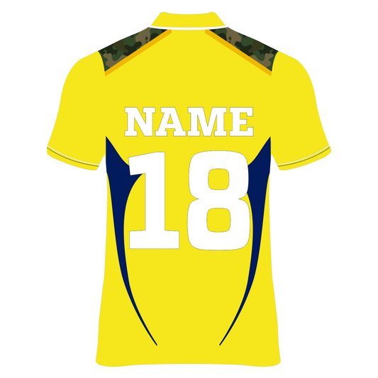 All Over Printed Customized Sublimation T-Shirt Unisex Sports Chennai Super Kings Cricket Jersey Player Name & Number, Team Name And Logo.NP030000