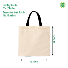 Customised Printed Tote Bag Size 12 X 12 Inches.