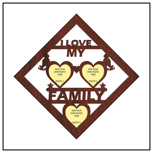 Next Print Customised I Love My Family Wall Frame.