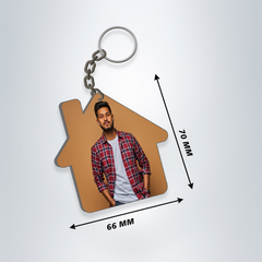 Home Shape Mdf Key Chain