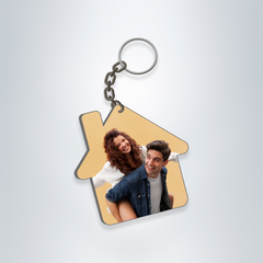 Home Shape Mdf Key Chain