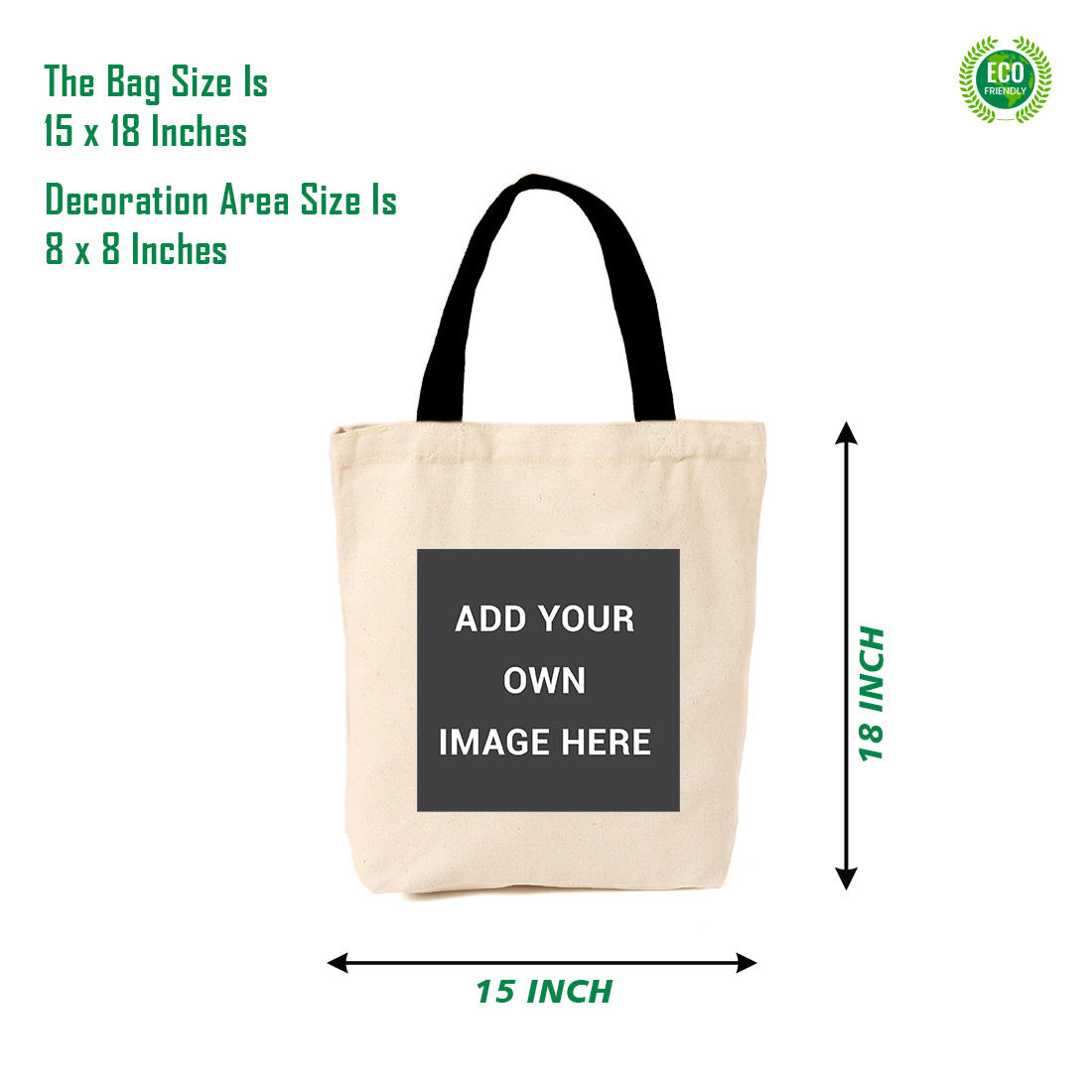 Customised Printed Tote Bag Size 15 X 18 Inches.