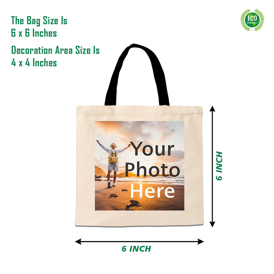 Customised Printed Tote Bag Size 6 X 6 Inches.